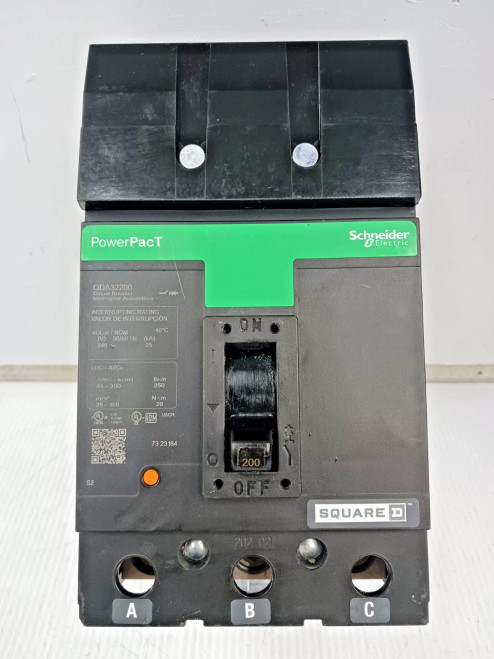 New Square D PowerPacT 200 Amp I-Line Circuit Breaker 3 Pole 240 VAC QDA32200