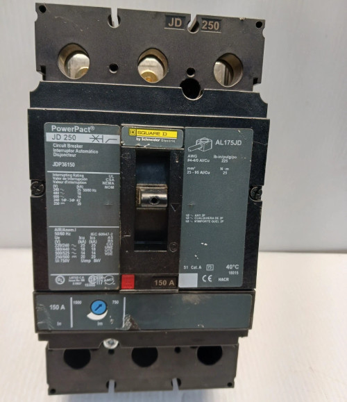 New Takeout Square D JDP36150 Circuit Breaker 150 Amp 3 Pole 600 Vac