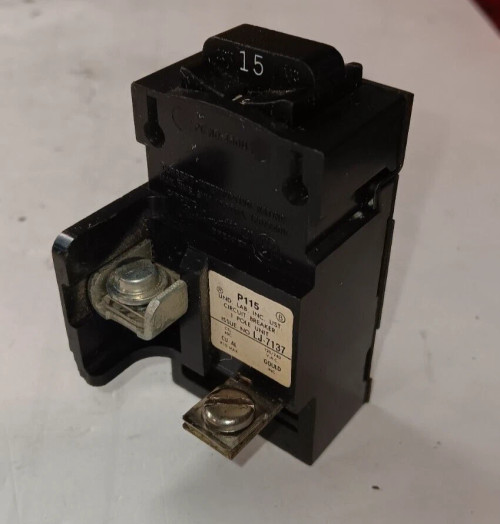 PUSHMATIC P115 CIRCUIT BREAKER 15 AMP 1 POLE 120/240 VAC