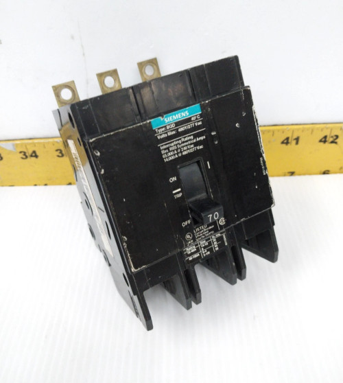 Siemens 70 Amp Bolt-On Circuit Breaker 480Y/277 VAC 3 Pole BQD370