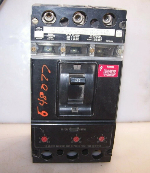 NEW WESTINGHOUSE 125 AMP CIRCUIT BREAKER 3 POLE 600 VAC JA3125S
