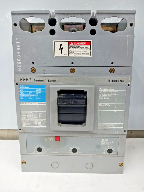 Siemens ITE 400 Amp Circuit Breaker 3 Pole 240 VAC 65kA JXD23B400