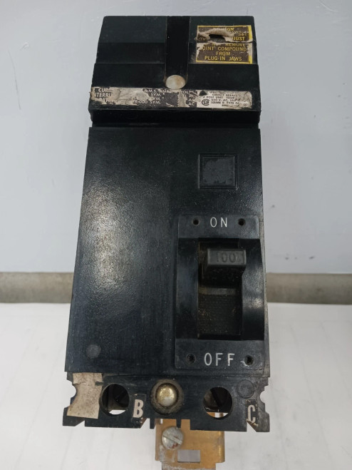 SQUARE D 100 AMP CIRCUIT BREAKER 2 POLE 600 VAC FA26100BC