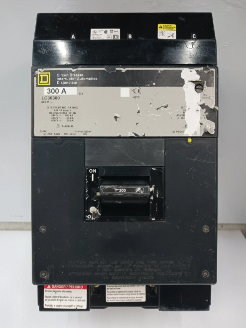 Square D 300 Amp I-Line Circuit Breaker 3 Pole 600 VAC 65kA LC36300