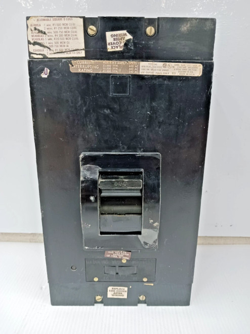 SQUARE D 350 AMP CIRCUIT BREAKER 3 POLE 600 VAC / 250 VDC LAL36350