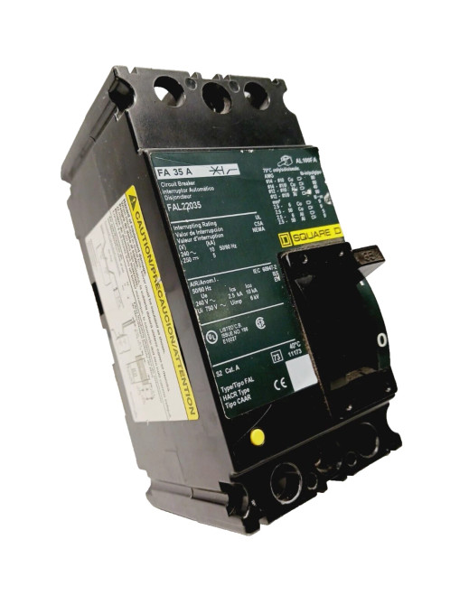 SQUARE D 35 AMP CIRCUIT BREAKER 2 POLE 240 VAC / 250 VDC FAL22035