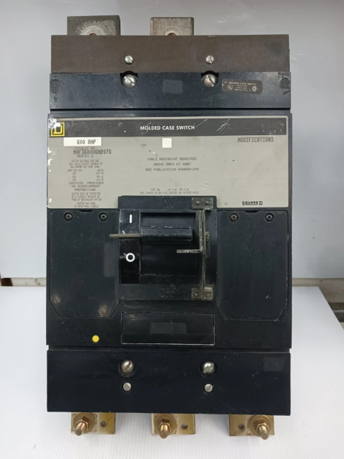 Square D 600 Amp Molded Case Switch 3 Pole 600 VAC 65kA MHF360006M8076
