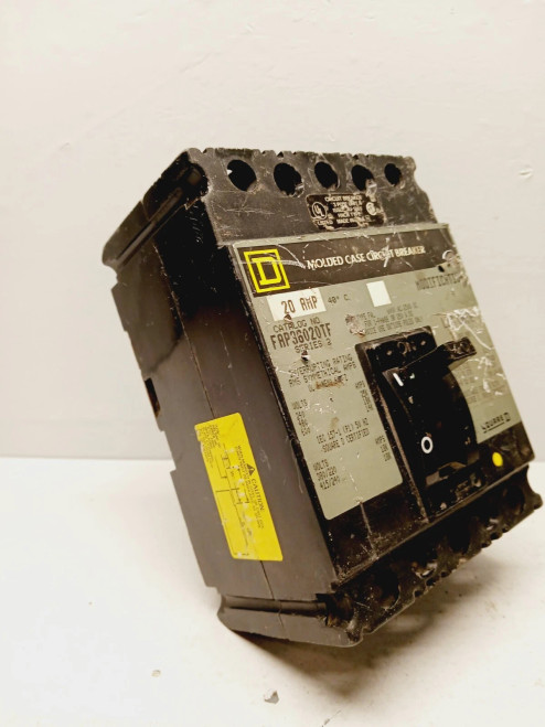 SQUARE D FAP36020TF 20 AMP CIRCUIT BREAKER 3 POLE 600 VAC 250 VDC 25KA