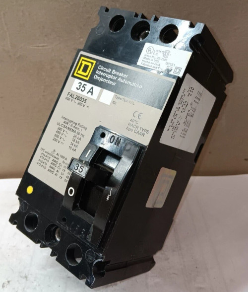 SQUARE D FAL26035 35 AMP CIRCUIT BREAKER 2 POLE 600 VAC 250 VDC