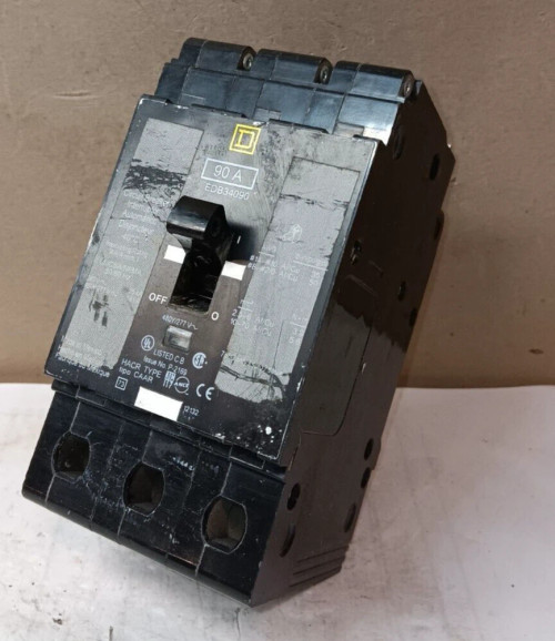 Square D EDB34090 90 Amp Bolt-On Circuit Breaker 480Y/277 VAC 3 Pole