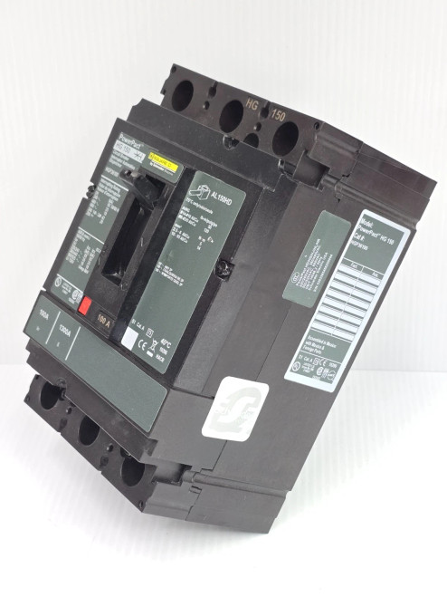 Square D PowerPact 100 Amp Circuit Breaker 600 VAC 3 Pole 65 kA HGP36100