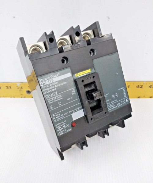 Square D PowerPact 175 Amp Circuit Breaker 240 VAC 3 Pole QDL32175 (Green Label)