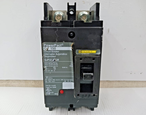 SQUARE D POWERPACT 150 AMP CIRCUIT BREAKER 2 POLE 240 VAC QJP22150TM