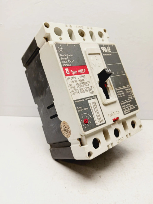 WESTINGHOSUE HMCP100R3CB 100 AMP CIRCUIT BREAKER 3 POLE 600 VAC 250 VDC