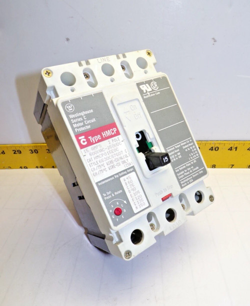 WESTINGHOUSE 15 AMP MOTOR CIRCUIT PROTECTOR 600 VAC 3 POLE HMCP015E0C