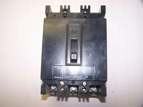 WESTINGHOUSE 30 AMP CIRCUIT BREAKER 3 POLE 240 VAC EB3030 STYLE 4990D03G37