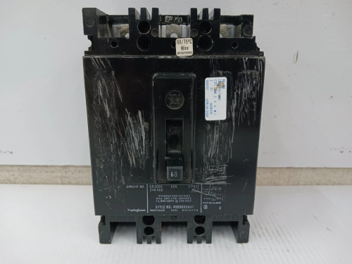 WESTINGHOUSE 60 AMP CIRCUIT BREAKER 3 POLE 240 VAC EB3060 (FLAW)