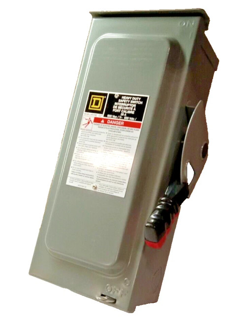New Square D 30 Amp Fused Safety Switch Disconnect 3 Pole 3R 600 V AC/DC CH361RB