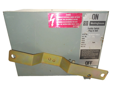 NEW WESTINGHOUSE FAN-321 FUSIBLE BUSWAY PLUG IN UNIT 30 AMP 240 VAC 3P4W
