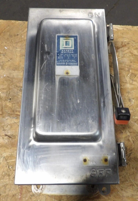 SQUARE D 60 AMP 2 POLE FUSIBLE 3R SS SAFETY SWITCH DISCONNECT 240 VAC H222DS