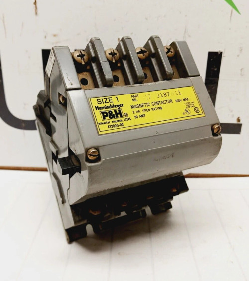 P&H HARNISCHFEGER 479U187D11 SIZE 1 CONTACTOR 30 AMP 600V 120/240V COIL