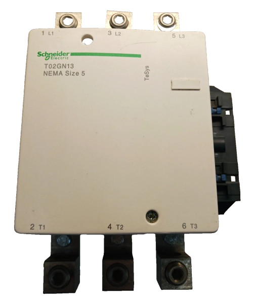 New Schneider Size 5 Contactor 200 HP @ 480 VAC 120 VAC Coil T02GN13