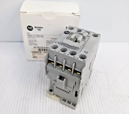 New Allen Bradley 100-C12D10 Contactor 120 Vac Coil 12A