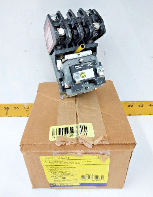 New Square D 2 Pole Lighting Contactor 120 Volt Coil 8903LO20V02