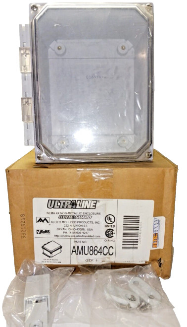 NEW ULTRALINE NEMA 4X ENCLOSURE 8"X6"X4" AMU864CC