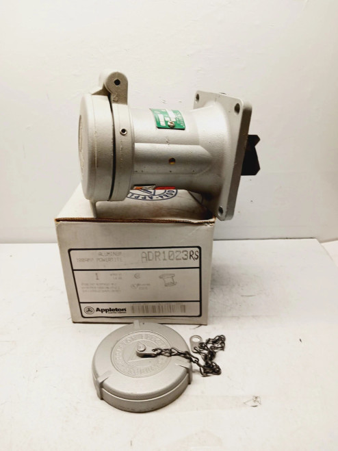 NEW APPLETON ADR1023RS 100 AMP SPRING DOOR WEATHERPROOF RECEPTACLE W/SCREW CAP