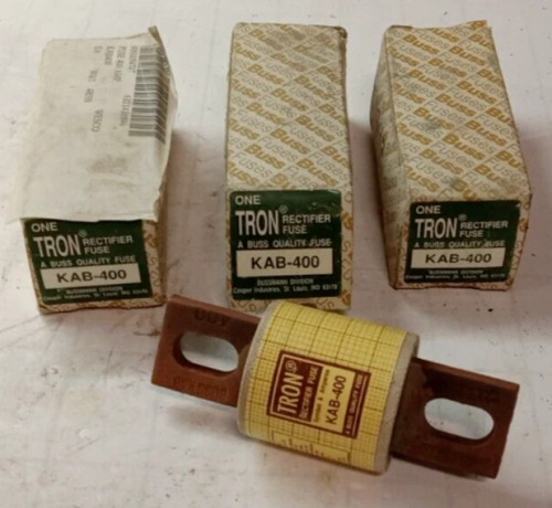 3) NEW BUSSMAN 400 AMP ONE-TRON FUSE 250 VAC KAB-400 LOT OF 3