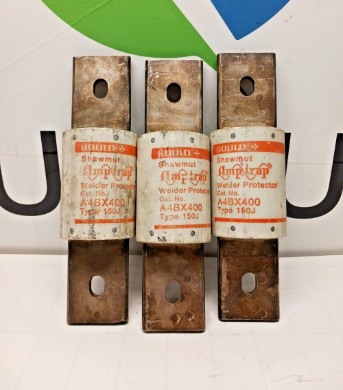 3) GOULD SHAWMUT 400 AMP FUSE 600 VAC A4BX400 LOT OF 3
