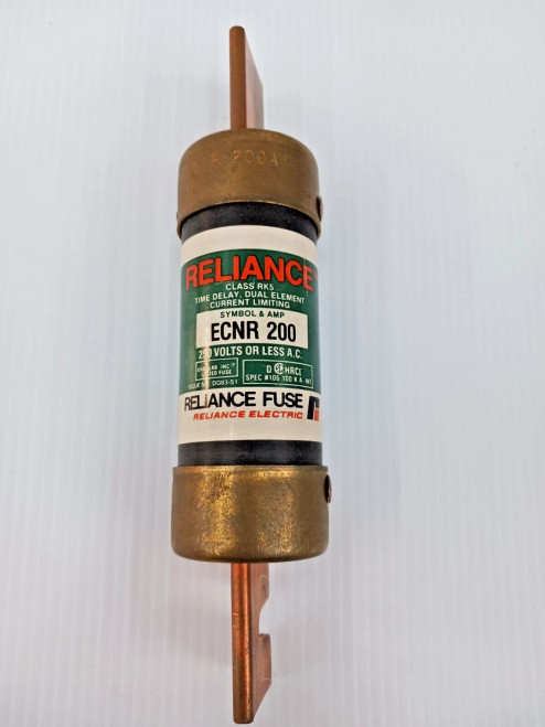RELIANCE 200 AMP TIME-DELAY DUAL-ELEMENT FUSE 250 VAC ECNR 200