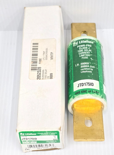 New Littlefuse Powr-Pro 175 Amp Time-Delay Fuse 600 VAC Class J JTD175ID