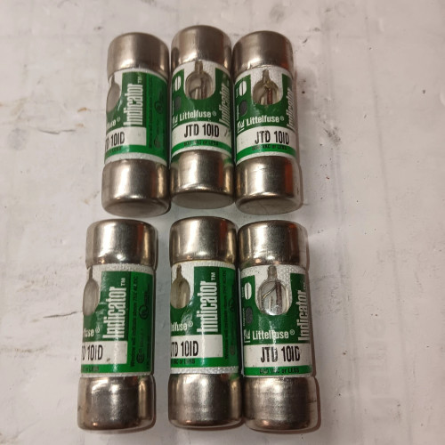 LOT OF 6) NEW LITTELFUSE 10 AMP INDICATOR FUSE 600 VAC