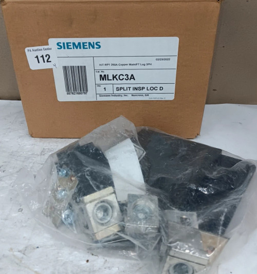 NEW SIEMENS MLKC3A 250 AMP RP1 COPPER MAIN/FT LUG KIT 3-PHASE