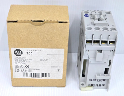 New Allen Bradley Control Relay 24 VDC Coil 25 Amp 3 NO 1 NC 700-CF310DJ Ser. A