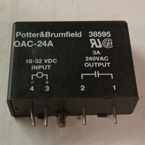 NEW POTTER & BRUMFIELD SOLID STATE I/O RELAY 18-32 VDC IN 3A 240 VAC OUT OAC-24A