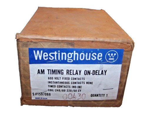 NEW WESTINGHOUSE AM TIMING RELAY ON-DELAY 240 VAC COIL STYLE # 1597068
