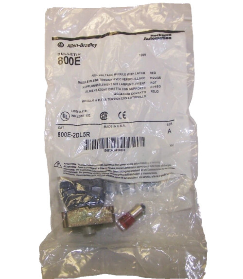 NEW ALLEN BRADLEY RED FULL VOLTAGE MODULE WITH LATCH 800E-2DL5R