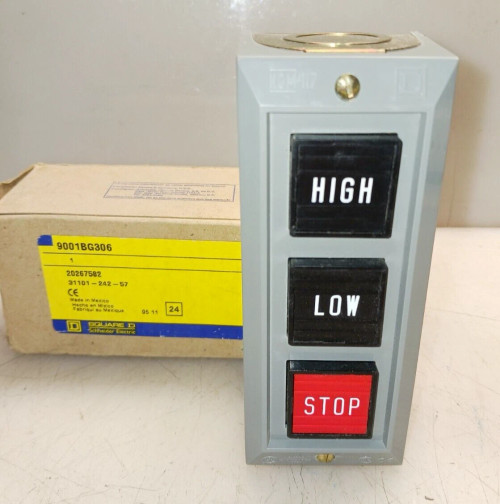 NEW SQUARE D 9001BG306 HIGH/LOW/STOP PENDANT CONTROL PUSHBUTTON STATION