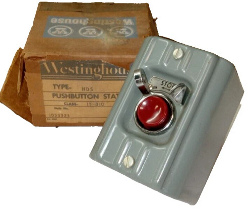 NEW WESTINGHOUSE HEAVY DUTY PUSHBUTTON STATION "STOP" LOCKING 600 VAC 1033323-B