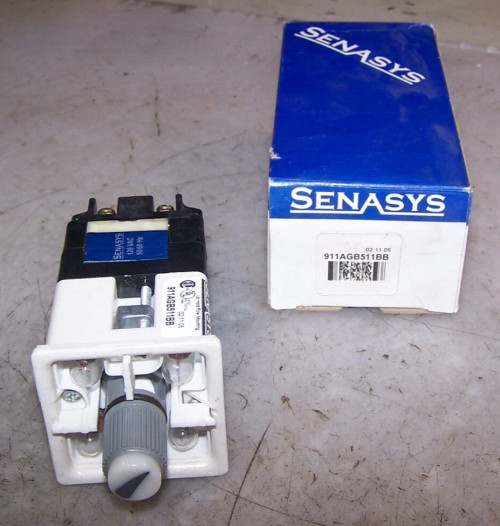 NEW SENASYS 911AGB511BB SPRING RETURN SELECTOR SWITCH W/ INDICATOR LIGHTS
