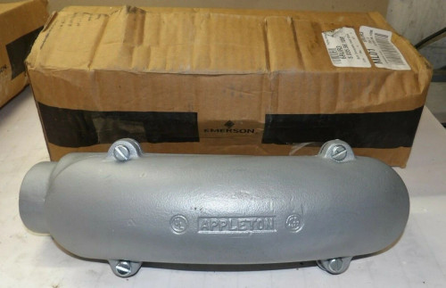 NEW APPLETON EMERSON 90º PULL THRU MALL IRON CONDUIT FITTING 1-1/2" NPT LBD150-M