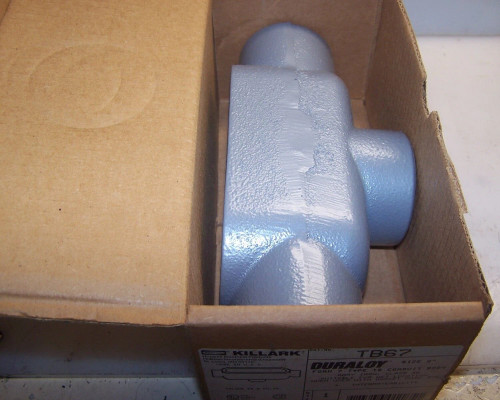 NEW HUBBELL KILLARK TB67 TYPE TB CONDUIT BODY 2" GRAY IRON