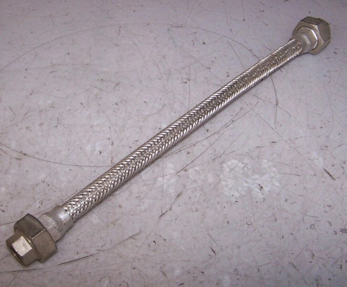 NEW 16" LONG 3/8" NPT 304 STAINLESS STEEL FLEXIBLE BRAIDED HOSE CLASS 150