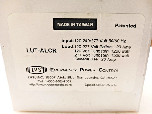 New LVS Controls Emergency Lighting Power Control 277 VAC 20 Amp LUT-ALCR