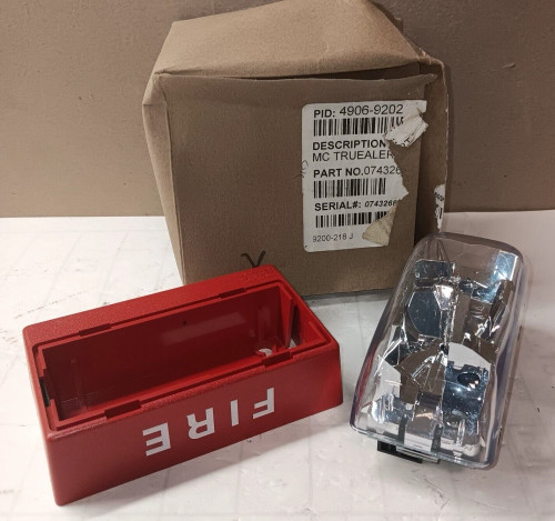 NEW SIMPLEX 4906-9202 FIRE ALARM STROBE RED "FIRE" MARKED 074326