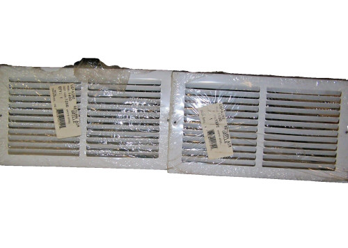2) NEW US AIRE 12" X 6" WHITE STEEL RETURN AIR GRILLE MODEL NO. 1400 LOT OF 2
