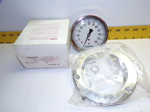 NEW ASHCROFT STAINLESS GAUGE SIZE 3-1/2" OIL FILLED MOUNT KIT 35-1009-SW-02B-60#
